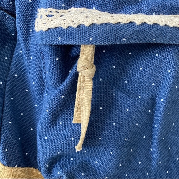 Printed Polka-dot Canvas Backpack - Picture 4 of 9